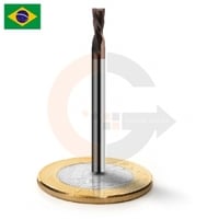 Fresa down cut 2 cortes 3mm para chapas de aço inox e galvanizados codigog