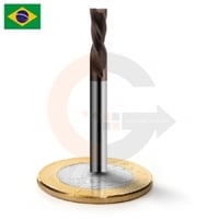 Fresa down cut 2 cortes 4mm para chapas de aço inox e galvanizados codigog