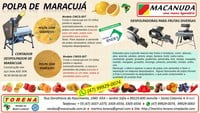 MARACUJÁ PÉROLA DO CERRADO, DESPOLPADORAS MACANUDA