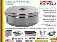 CUBA REDONDA EM AÇO INOX 12 LITROS MACANUDA