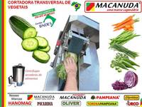 MÁQUINA INDUSTRIAL MACANUDA PARA FATIAR PEPINO COM REGULAGEM DE CORTE