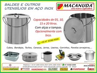 BALDE INOX 15 LITROS COM TAMPA E ALÇA - MACANUDA