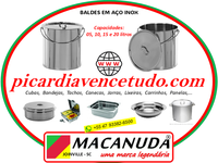 MACANUDA | BALDES DE AÇO INOX 304 POLIDO, VENDAS EM CAXIAS DO SUL