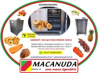 DESIDRATADOR DE COGUMELOS INDUSTRIAL EM AÇO INOX MACANUDA