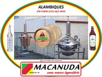 FABRICAÇÃO DE CANHA, ALAMBIQUES QUALIDADE TORENA MACANUDA